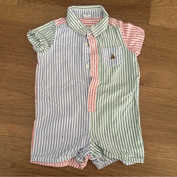 Gap baby boy infant toddler 12m striped romper with shorts - Picture 1 of 2